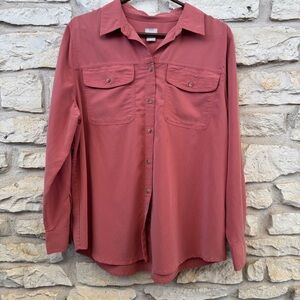 Chico's Salmon Button-Up Blouse Size 3 XL